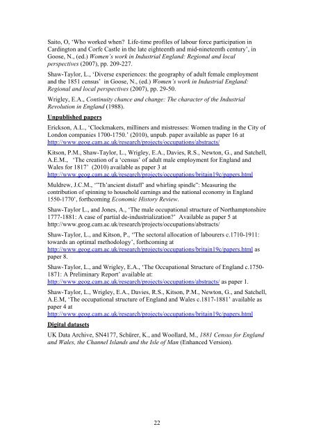 3 The Occupational Structure of England c.1710 - University of ...