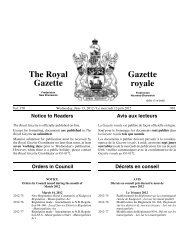 The Royal Gazette / Gazette royale - Gouvernement du Nouveau ...