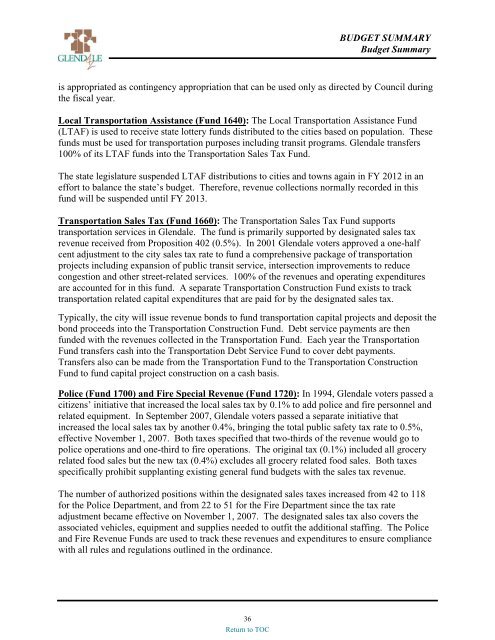 preliminary fy 2011-12 city of glendale, az annual budget book