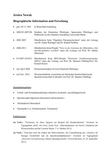 Biografische Information und Forschung - Johannes Gutenberg ...