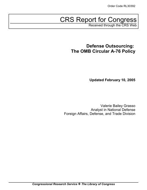 The OMB Circular A-76 Policy - GlobalSecurity.org