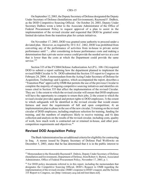 The OMB Circular A-76 Policy - GlobalSecurity.org