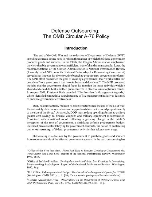 The OMB Circular A-76 Policy - GlobalSecurity.org