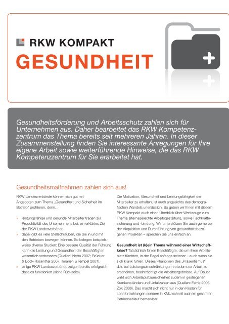 RKW Kompakt - gesundheit-unternehmen.de