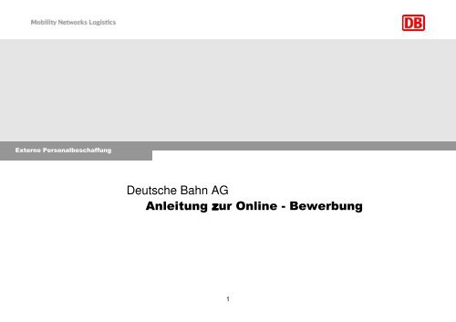 Deutsche Bahn Ag Anleitung Zur Online Bewerbung