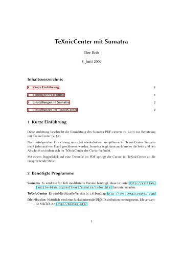 TeXnicCenter mit Sumatra