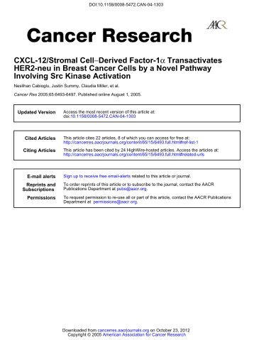 CXCL-12/Stromal Cell–Derived Factor-1A ... - Cancer Research
