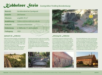 Kobbelner Stein Zweitgrößter Findling Brandenburgs