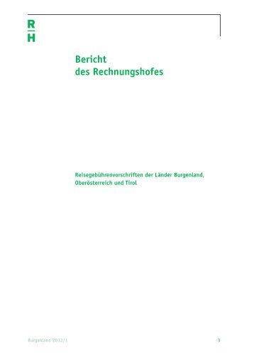 Reisegebührenvorschriften der Länder Burgenland, Oberösterreich ...