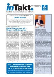 InTakt Ausgabe Juli + August 2013 - Chorverband Heilbronn