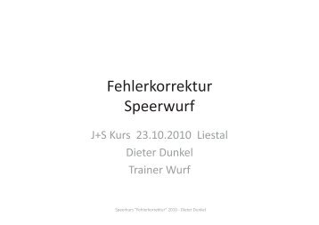 Fehlerkorrektur Fehlerkorrektur Speerwurf - Speerschule.ch