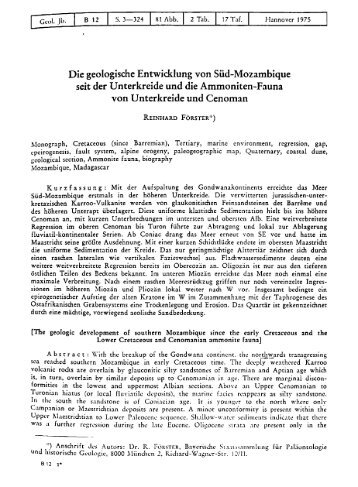 Die geologische Entwicklung von Süd-Mozambique seit der ...