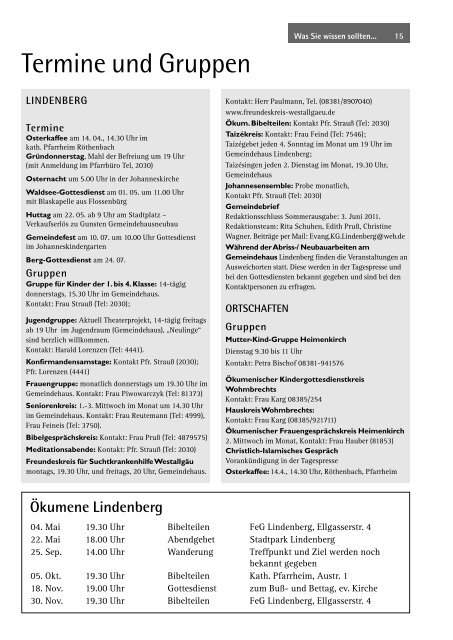 Ostern 2011 - Evangelisch-Lutherische Kirchengemeinde Lindenberg