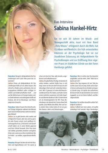 Interview mit Sabina Hankel-Hirtz