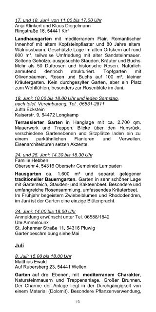 Programm Offenes Gartentor 2006 (PDF) - Deutsche Gesellschaft für ...