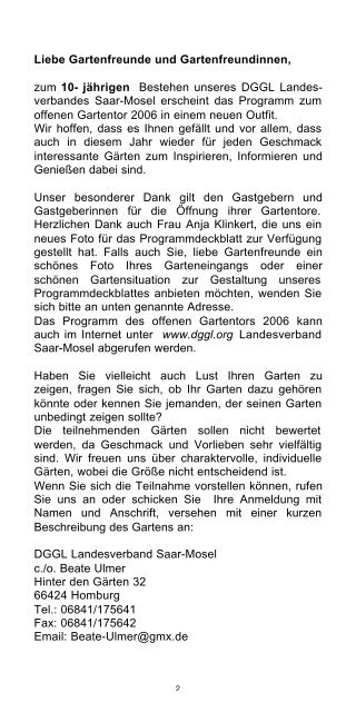 Programm Offenes Gartentor 2006 (PDF) - Deutsche Gesellschaft für ...