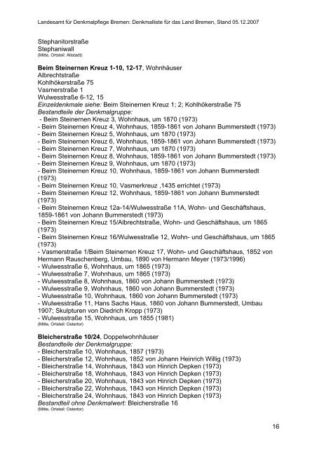 Stadtteil Oberneuland - Landesamt für Denkmalpflege - Bremen