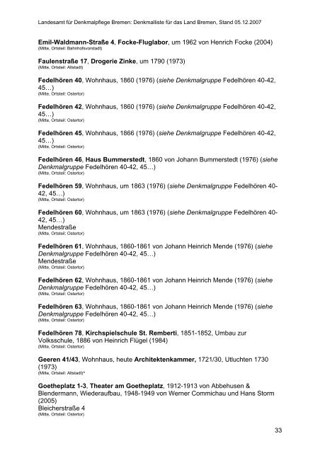 Stadtteil Oberneuland - Landesamt für Denkmalpflege - Bremen