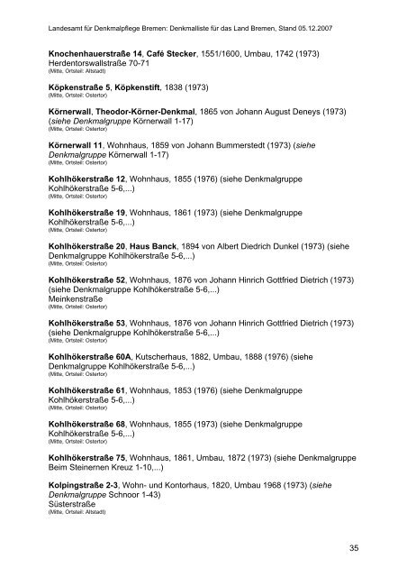 Stadtteil Oberneuland - Landesamt für Denkmalpflege - Bremen