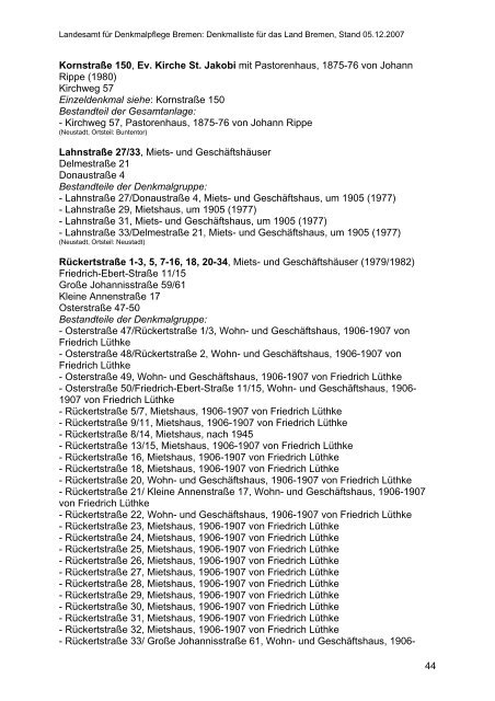 Stadtteil Oberneuland - Landesamt für Denkmalpflege - Bremen