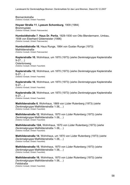 Stadtteil Oberneuland - Landesamt für Denkmalpflege - Bremen