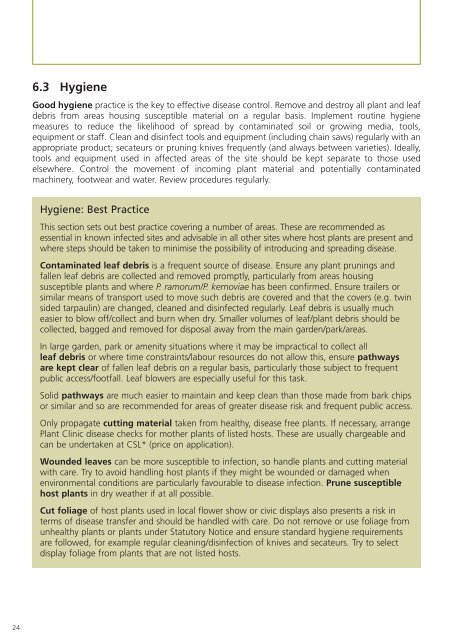 Phytophthora ramorum - The Food and Environment Research ...