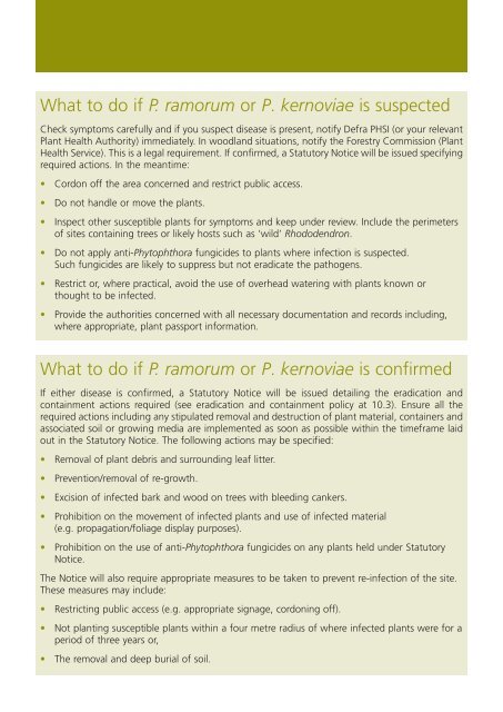 Phytophthora ramorum - The Food and Environment Research ...