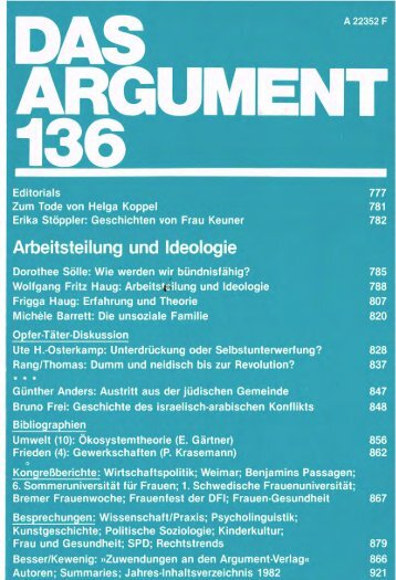 Arbeitsteilung und Ideologie - Berliner Institut für kritische Theorie eV