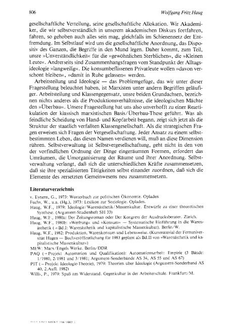 Arbeitsteilung und Ideologie - Berliner Institut für kritische Theorie eV