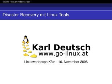 Disaster Recovery mit Linux Tools - Karl Deutsch