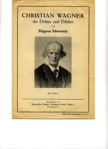 Christian Wagner der Dichter und Ethiker - Magnus-Schwantje-Archiv