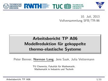 Modellreduktion für gekoppelte thermo-elastische Systeme