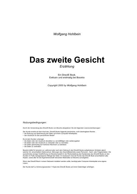 Romane/Hohlbein, Wolfgang - Das zweite Gesicht.pdf