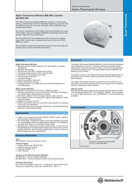 Room Thermostat Alpha-Thermostat Wireless