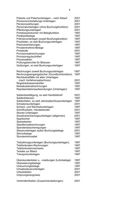 Aufbewahrungsfristen von Schriftgut - Versicherungsmagazin