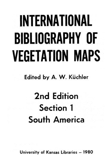 international bibliography of vegetation maps - KU ScholarWorks ...