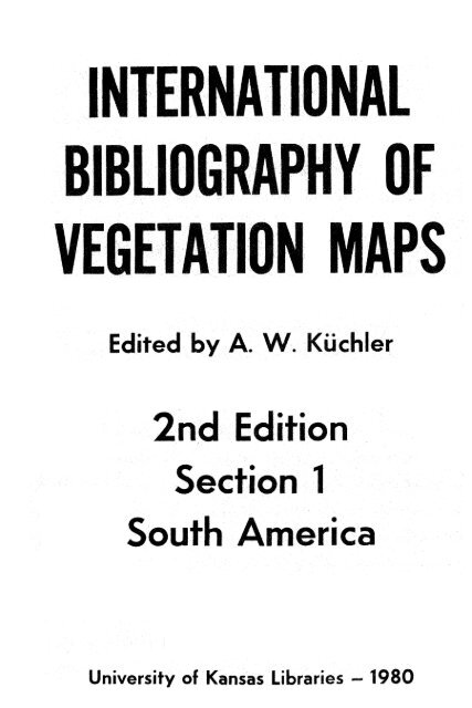 international bibliography of vegetation maps - KU ScholarWorks ...