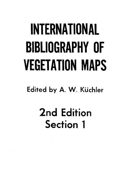 international bibliography of vegetation maps - KU ScholarWorks ...