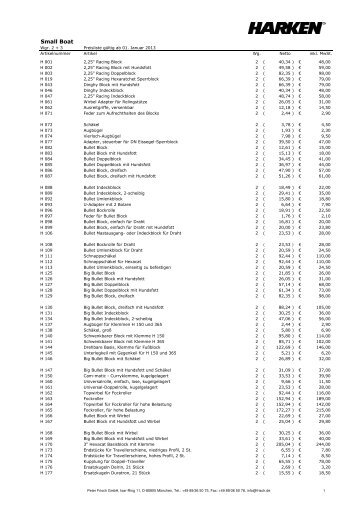 Harken DE 2013 mit Warengruppe (PDF) - Peter Frisch GmbH