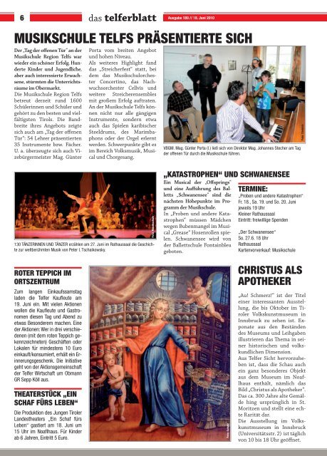 Telferblatt 189 vom 18.06.10 - Marktgemeinde Telfs