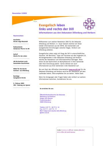 Newsletter 2-2005 - links und rechts der Dill