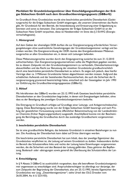 Merkblatt für Grundstückseigentümer über ... - Erdgas Südsachsen