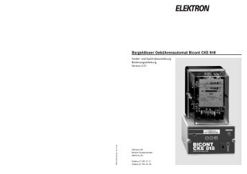 Bargeldloser Gebührenautomat Bicont CKE 818 - Elektron AG