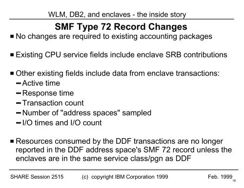 WLM, DB2, and enclaves - the inside story - IBM