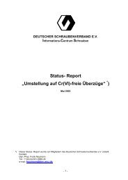 Status- Report „Umstellung auf Cr(VI)-freie Überzüge“ )