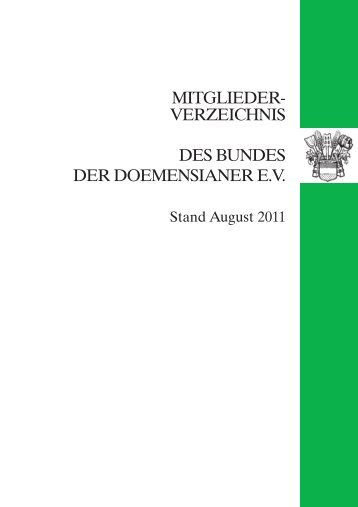 MITGLIEDER- VERZEICHNIS DES BUNDES DER ...