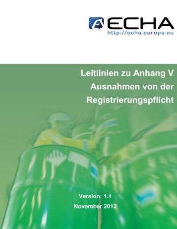 Leitlinien für Anhang V - ECHA - Europa