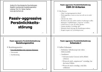 Passiv-aggressive Persönlichkeits - Institut für Psychologische ...