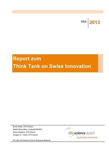 Download Report zum Think Tank on Swiss Innovation - im BIO ...
