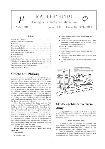 µ MATH-PHYS-INFO - Fachschaft MathPhys an der Uni Heidelberg